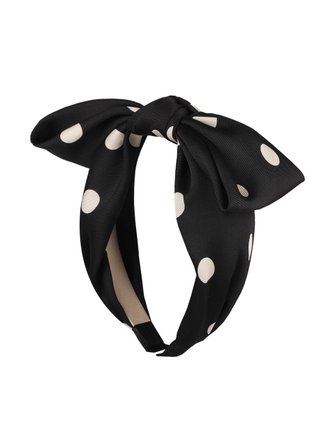 

Vembley Women Black & Off White Polka Dot Bow Hairband