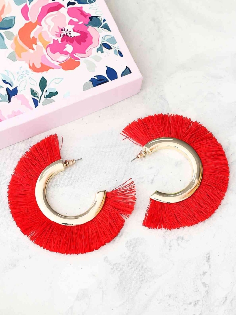 

Bellofox Red Contemporary Drop Earrings