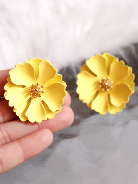 

Bellofox Yellow Contemporary Studs Earrings