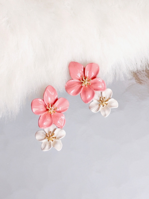 

Bellofox Pink & White Floral Drop Earrings