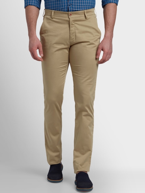 

ColorPlus Men Khaki Solid Trousers