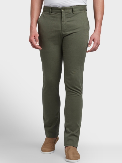 

ColorPlus Men Green Textured Trousers