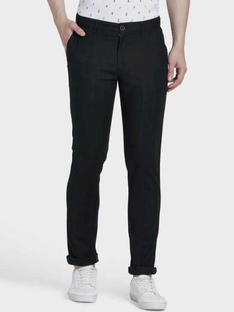 

ColorPlus Men Green Checked Trousers