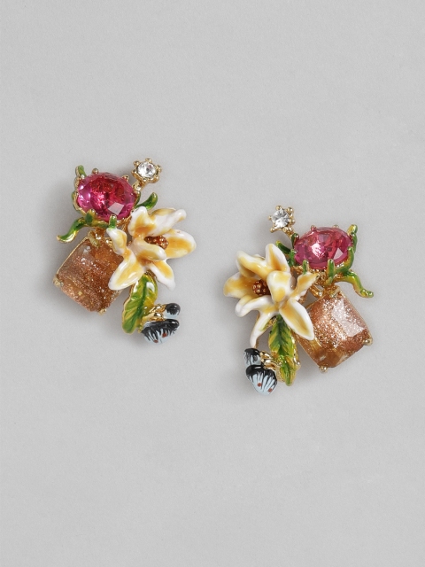 

BrashBug Multicoloured Floral Studs Earrings, Multi
