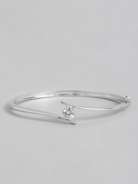 

Peora Women Silver-Plated Cubic Zirconia Kada Bracelet
