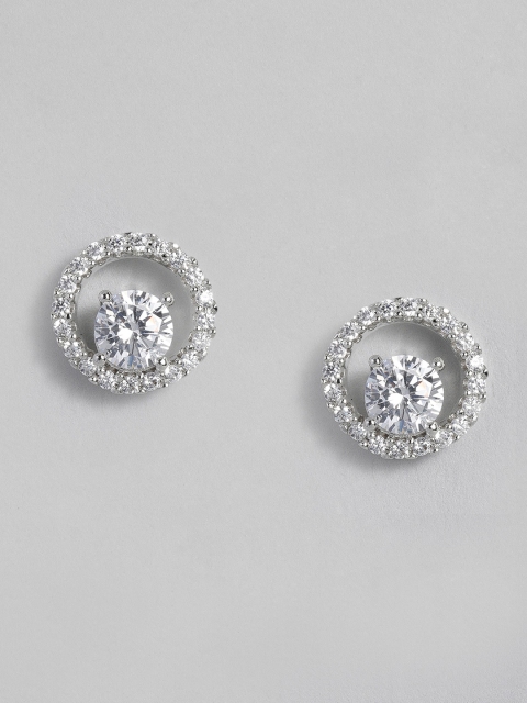 

Peora Silver Plated Cubic Zirconia Circular Stud Earrings