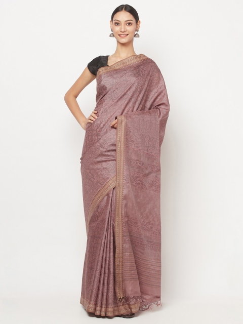 

Fabindia Pink Paisley Zari Silk Cotton Block Print Saree
