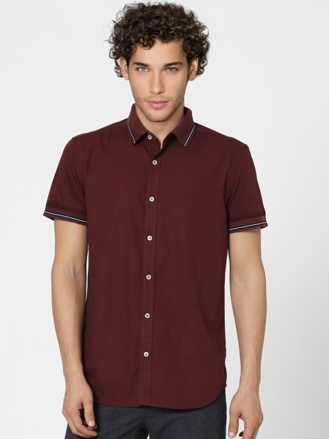 

Jack & Jones Men Maroon Slim Fit Opaque Casual Shirt