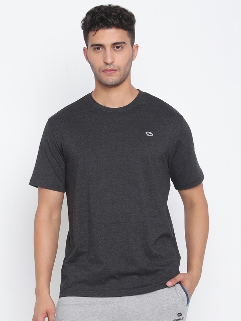 

Spolei Men Charcoal Grey Slim Fit T-shirt