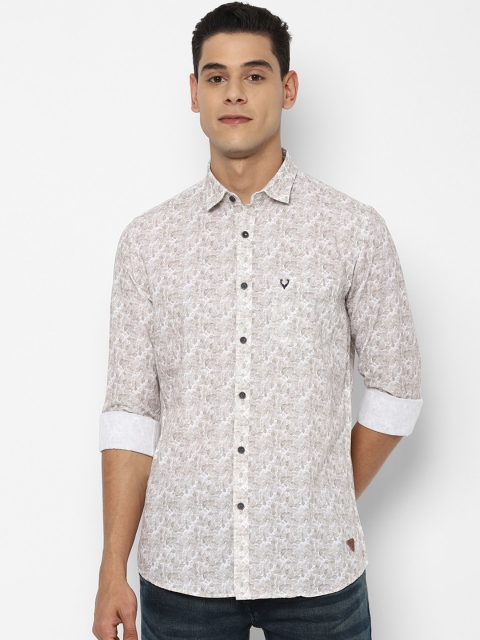 

Allen Solly Men Beige Slim Fit Printed Casual Shirt