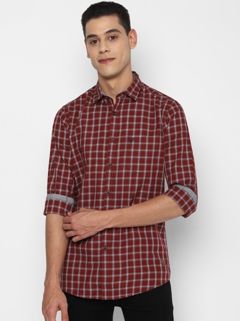 

Allen Solly Men Maroon Slim Fit Tartan Checks Opaque Casual Shirt