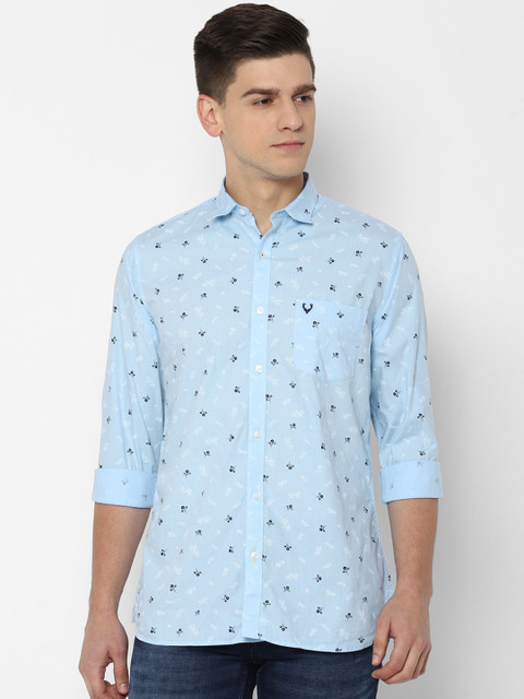 

Allen Solly Men Blue Slim Fit Floral Printed Casual Cotton Shirt