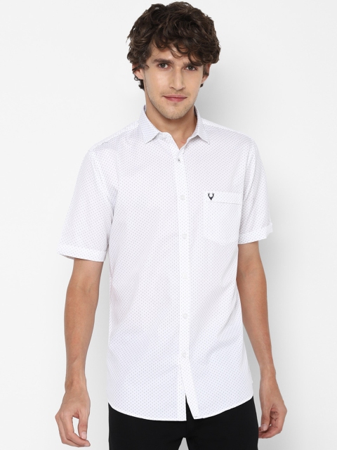 

Allen Solly Men White Slim Fit Printed Casual Cotton Shirt