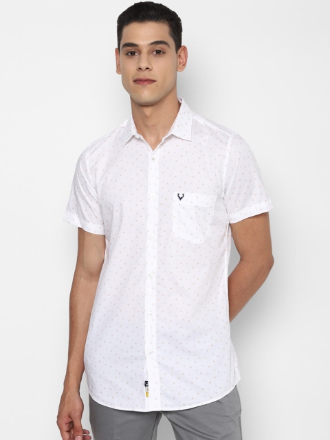 

Allen Solly Men White Slim Fit Opaque Printed Casual Shirt