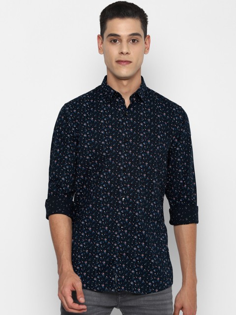 

Allen Solly Men Navy Blue Slim Fit Opaque Printed Casual Shirt