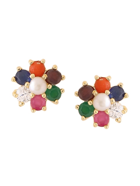 

THE AAB STUDIO Multicoloured Classic Navratan Studs Earrings, Multi