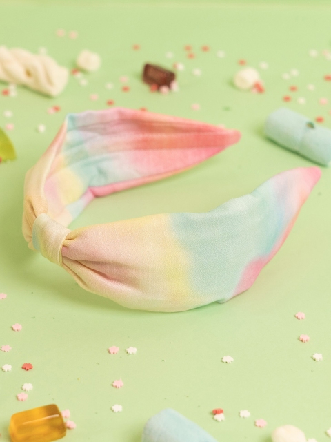 

Elaa Girls Pink Tie & Dye Ombre Pure Cotton Hairband