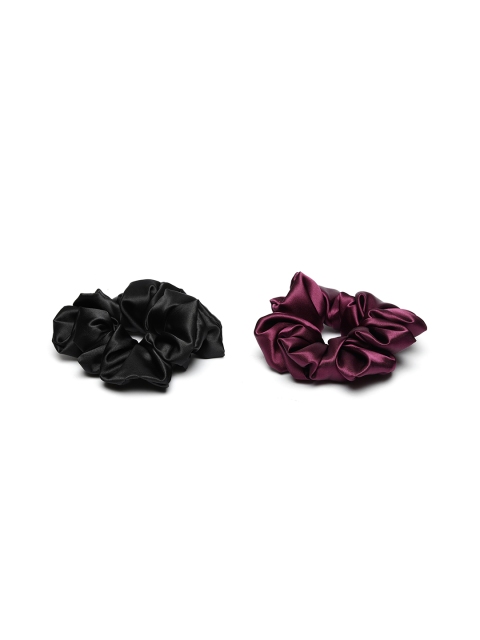 

Elaa Women Black & Burgundy Set of 2 Ponytail Holders