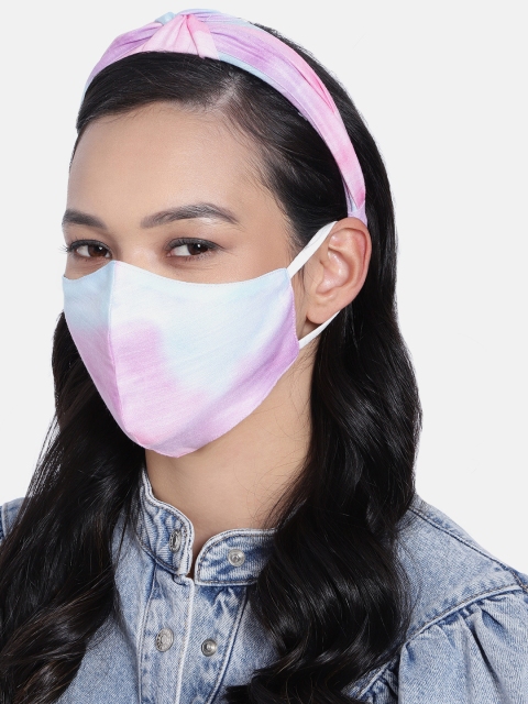 

Elaa Women Blue & Pink Hairband with Mask