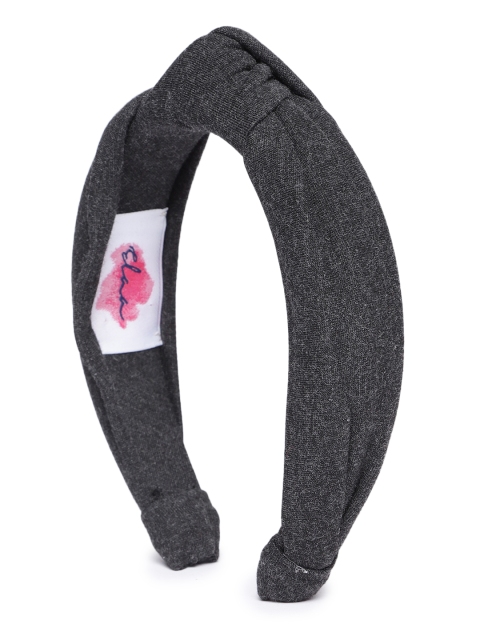 

Elaa Women Charcoal Grey Solid Knot Detailed Hairband