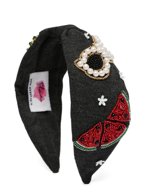 

Elaa Women Grey Jersey Embellished Hairband