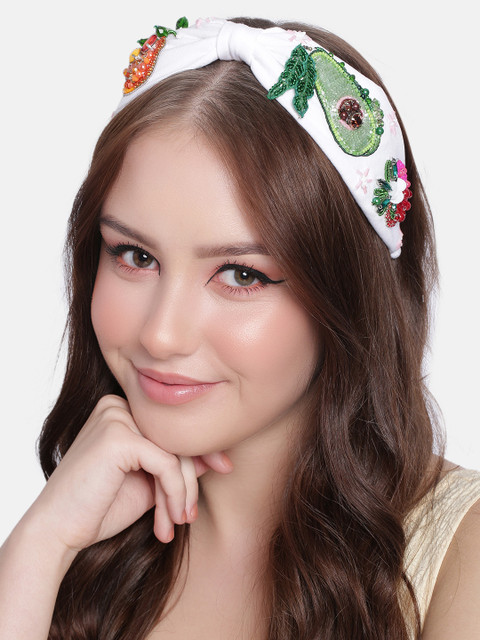

Elaa Women White Fresh Summer Fruits Embellished Hairband