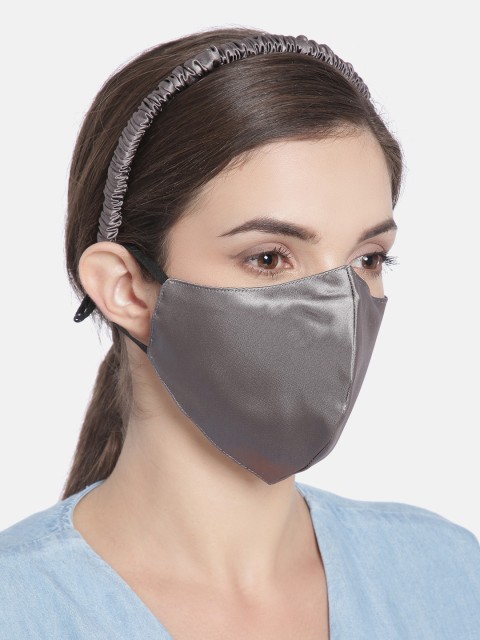 

Elaa Women Grey Hairband with Mask