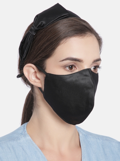 

Elaa Women Black Hairband with Mask