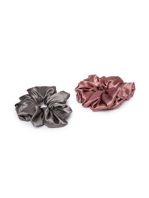 

Elaa Women Mauve & Grey Set of 2 Ponytail Holder Scrunchies