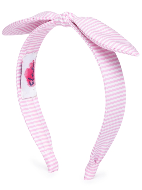 

Elaa Girls Pink & White Striped Pure Cotton Hairband