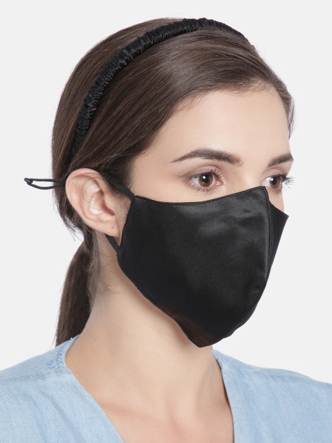

Elaa Women Black Hairband With Mask