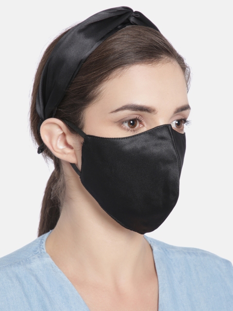 

Elaa Women Black Hairband With Mask