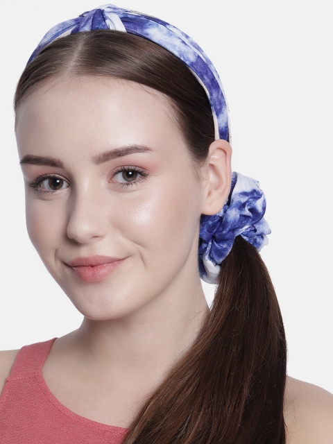 

Elaa Women Blue & White Set of 2 Hairband & Scrunchie