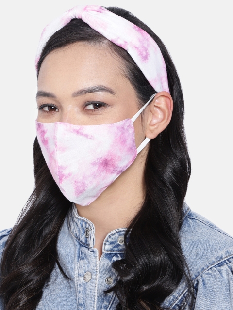 

Elaa Women Pink Hairband with Mask