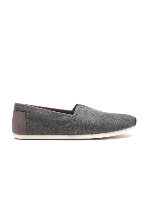 

TOMS Men Charcoal Grey Solid Slip-Ons