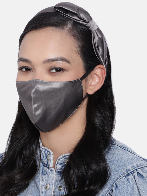 

Elaa Women Grey Hairband With Mask