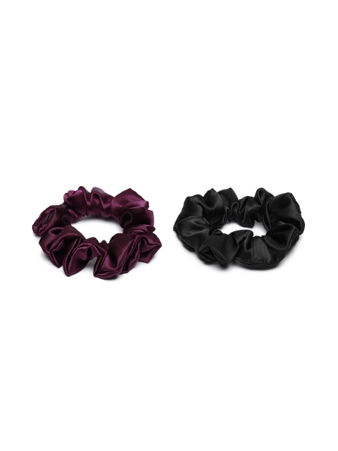 

Elaa Women Black & Burgundy Set of 2 Ponytail Holders