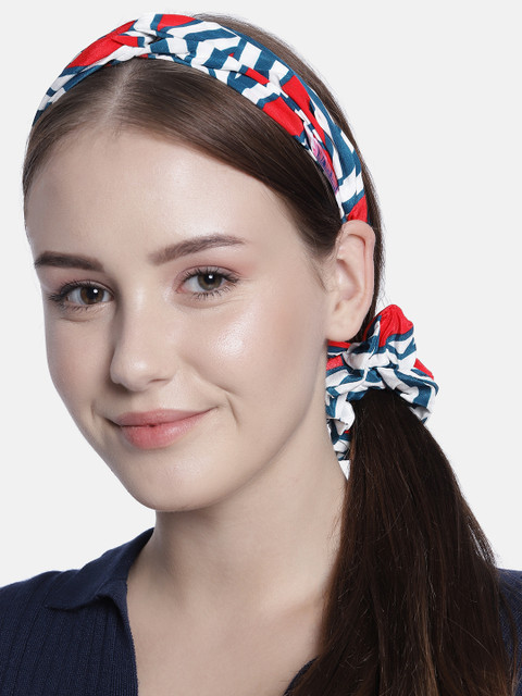

Elaa Women Red & Blue Hairband & Ponytail Holder