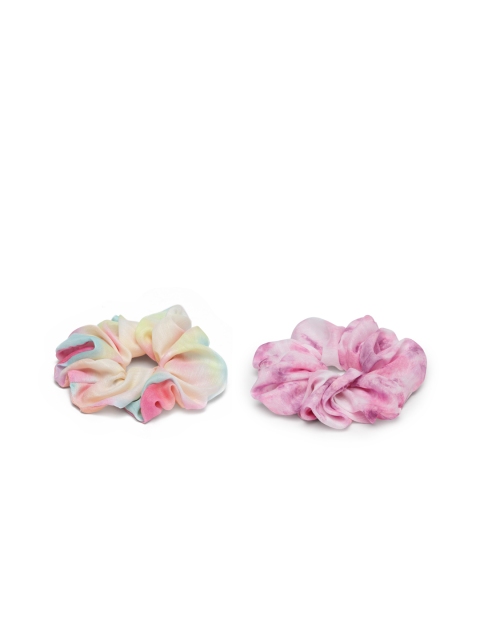 

Elaa Women Pink & Multicoloured Set of 2 Ponytail Holders