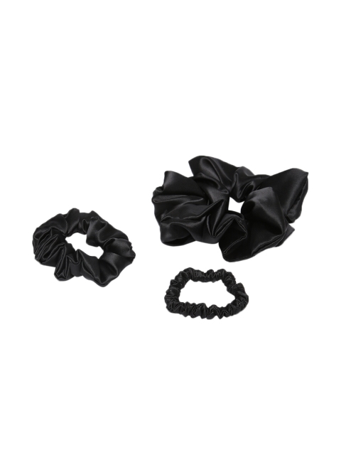 

Elaa Women Black Set of 3 Ponytail Holders
