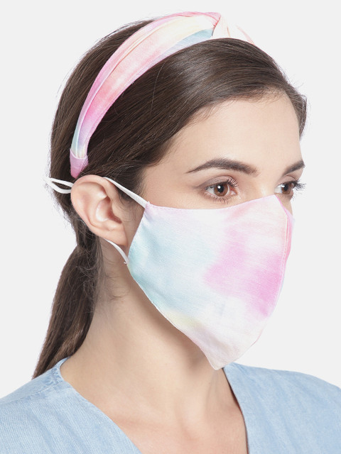 

Elaa Women Multicoloured Hairband with Mask, Multi