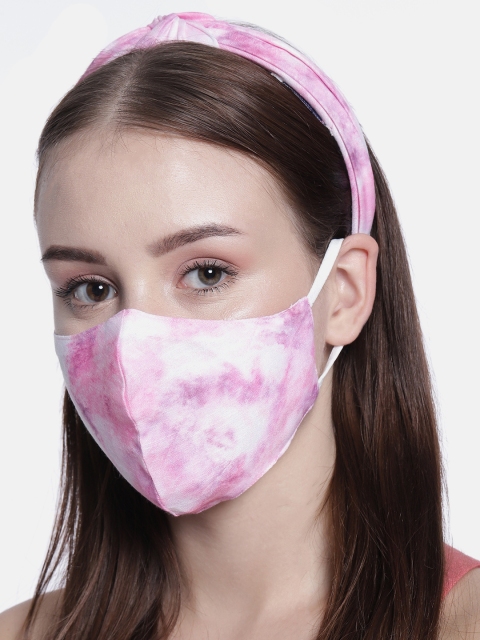 

Elaa Women Pink Hairband with Mask