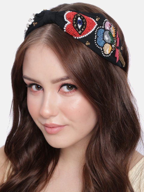 

Elaa Women Black Netflix and Chill Embellished Hairband