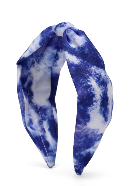 

Elaa Women Blue & White Tie & Dye Cotton Hairband