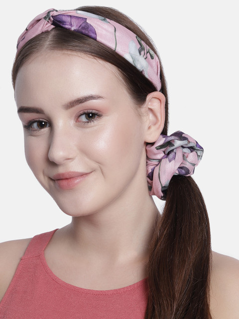 

Elaa Women Pink Set of 2 Hairband & Scrunchie