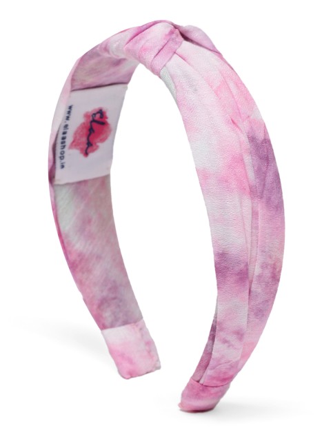 

Elaa Women Pink Tie & Dye Pure Cotton Hairband