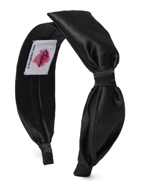 

Elaa Women Black Solid Bow Detailed Satin Headband