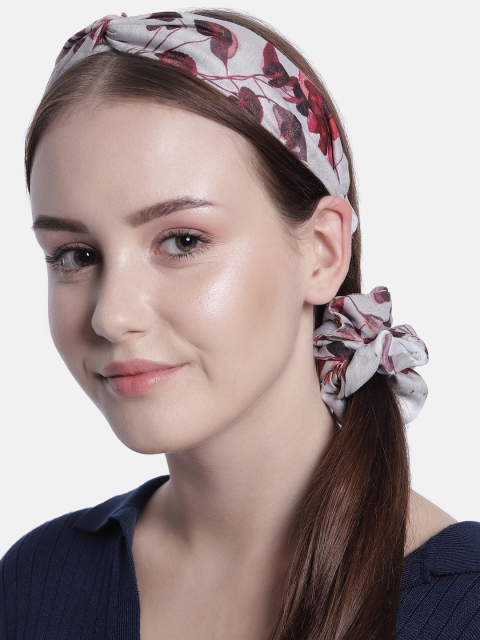 

Elaa Women Grey Hairband With Scrunchie