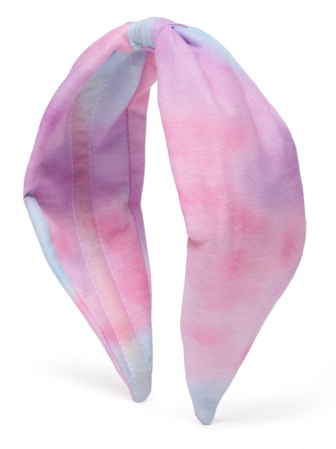 

Elaa Women Pink & Blue Tie & Dye Ombre Cotton Hairband
