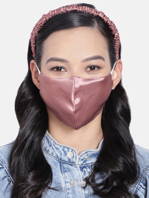 

Elaa Women Mauve Hairband with Mask